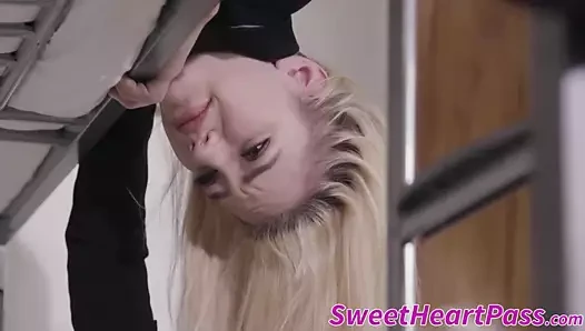 Pretty dykes lick and finger bang each other on the bunk bed