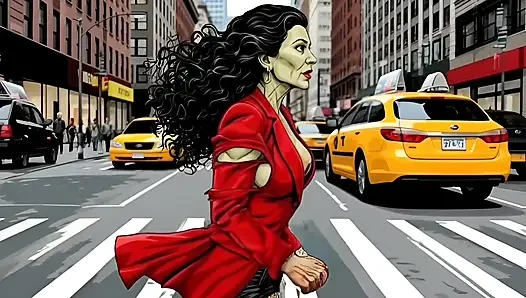 Azgın Kaslı Orta Yaşlı Seksi Kadın Dominatrix Arabada Sikişiyor
