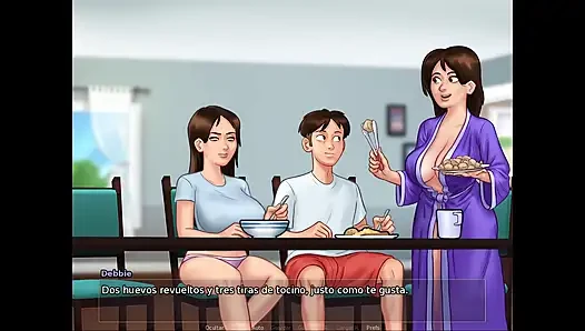 Üvey anne ve üvey kız kardeş kiracıya kimin en fazla zevk verdiğini görmek için rekabet ediyor - yaz mevsimi efsanesi