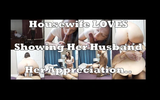 Ev hanımı kocasına onu ne kadar takdir ettiğini gösteriyor