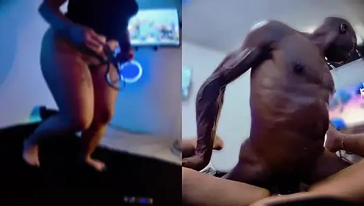 Döllü ayı bakış açısı gırtlağına kadar alıyor kalın ve seksi latin