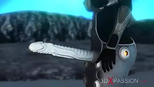 Kadın uzaylı bilim kurgu kaşifi tarafından exoplanet'te uzay kıyafeti içinde sert sikiliyor