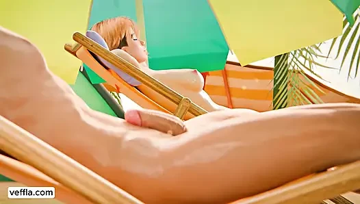 Gwen'in plajda özel tatil seksi