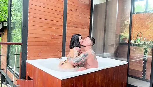My Best Friend's Boyfriend And I Got In The Hot Tub To Relax And He Ended Up Putting My Cock Without A Condom