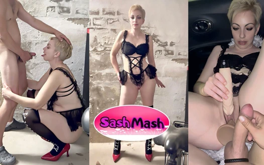 Garajda ev seks ve arabada mastürbasyon