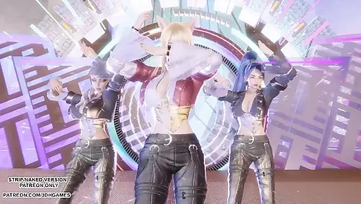 Mmd - kard - silah sesi - ahri, kaisa ve evelynn seksi kpop dans league of legends hentai sansürsüz 4k 60 fps