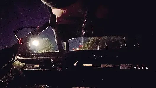 Pissing in public on my scooter