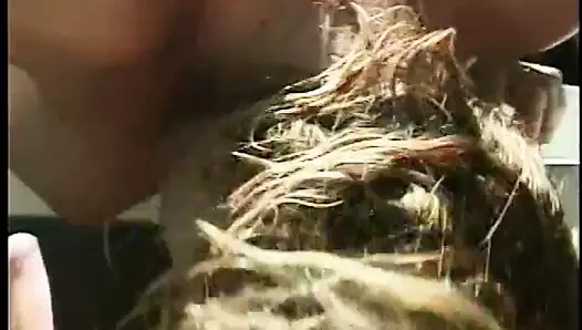 Şanslı damızlık alır onun horoz basmış tarafından sıcak sarışın bebek havuz