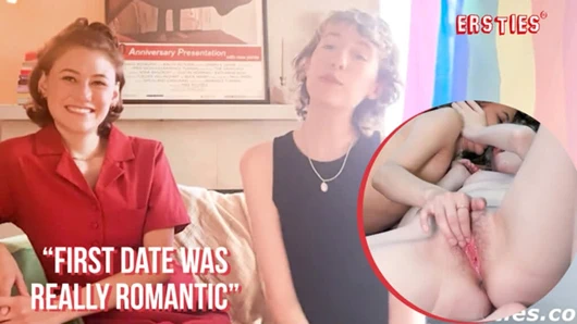 Ersties - seksi lezbiyen çift dışarıda birbirleriyle yakınlaşıyor