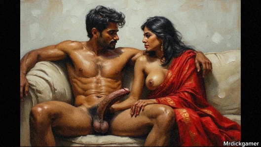 Hintli lezbiyen kız ilk kez büyük siyah yarakla sikişiyor