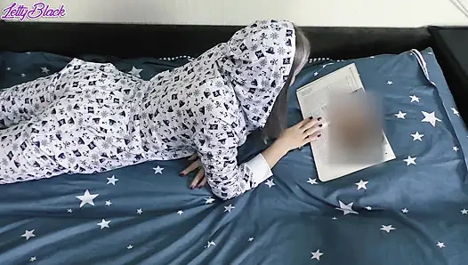 Stepsister Pajamas Blowjob + Prone Bone With Cum on Ass