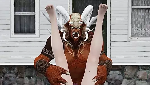 Kırmızı canavar büyük yarakla sert sikişiyor