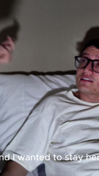 Nerdy stepbrother takes away his half-brother's rage with his huge cock, until he cums in his mouth | Clip 1