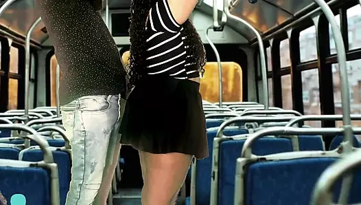 I touch the cock of a guy and he stops and fucks me on a bus what a big cock