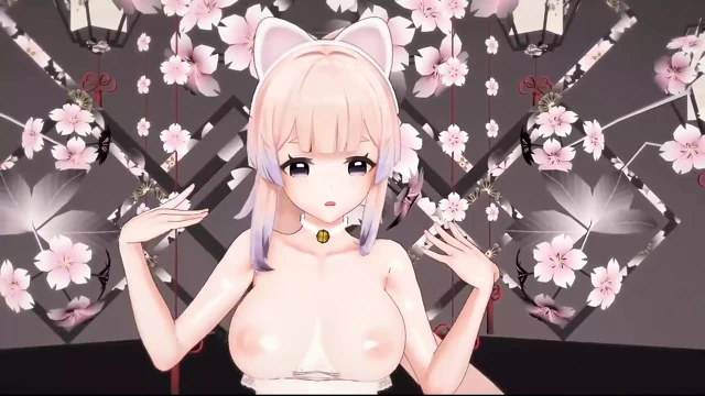 Genshin impact kokomi soyunma dansı hentai catgirl rainbow mmd 3d siyah gözler renk düzenleme smixix