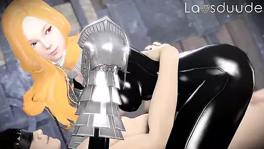 azgın lateks savaşçı kovboy kız deliniyor