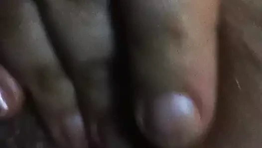 Wife moans and jerks off