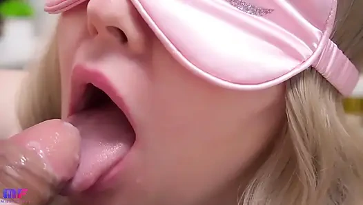 ASMR нежный минет крупным планом, оральный кримпай