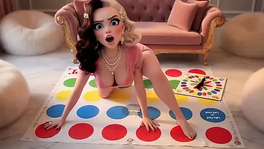 Zengin kız Crystal Twister oynamaya davet edildi ve bir yabancı tarafından sikildi