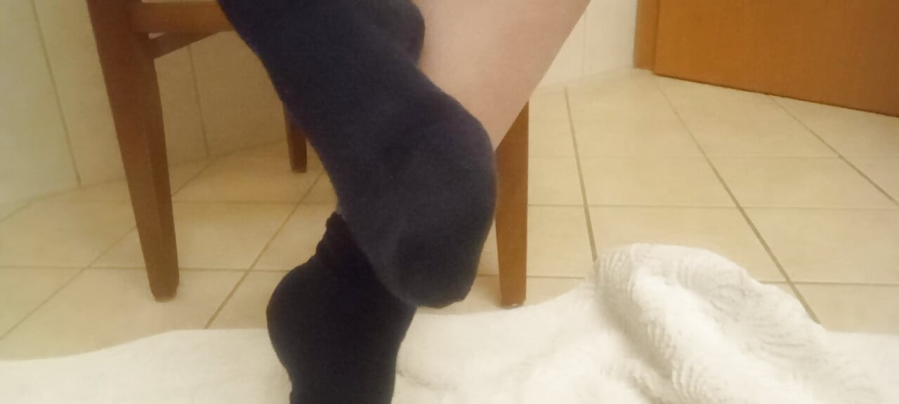 Eva Pur Solo: My wet secret! Sweaty black cotton to the hilt!