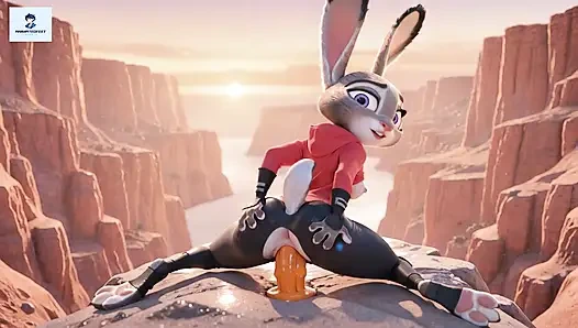 Judy Hopps ters kovboy kız animat ayak fetişi hentai furry
