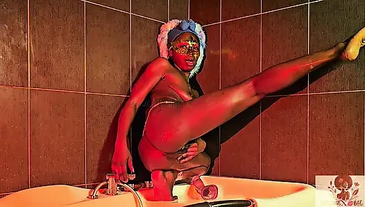 Im such a dirty lil SLUT!! AFTER rubbing my juice box till ORGASM, its bathtime!!!