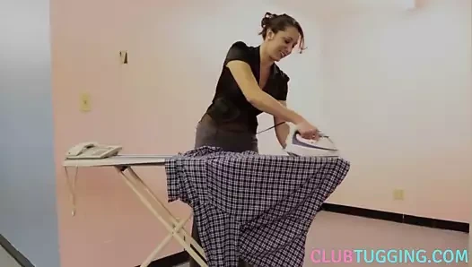 Busty kız arkadaş asılarak pov horoz önce iş