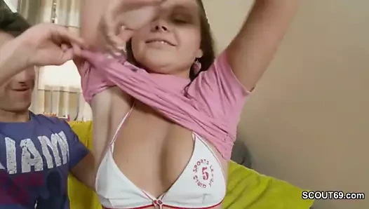 Skinny Step-Sister get First Ass Fuck by Step-Bros big Cock