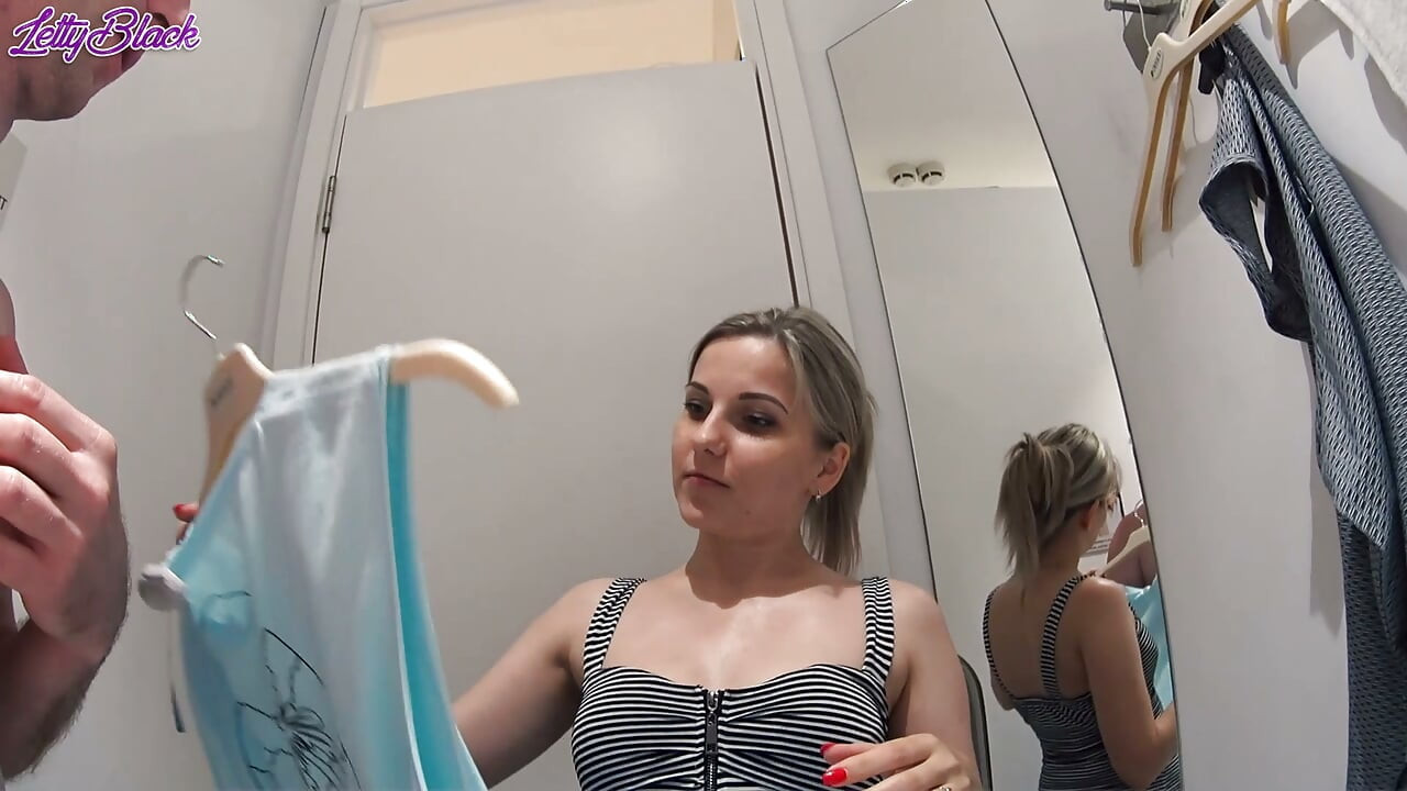 Fitting Room Sex with Clothing Store Consultant Ends Cum Swallow