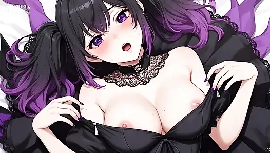 Goth Girl Fan Fucks Rockstar Backstage  - Hentai