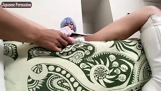 Gerçek cosplayer özel çekim. Evangelion Rei Sync domaltarak bakış açısıyla doruk noktası oluyor