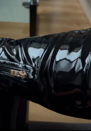 Parlak lateks deri pvc vinil lastik çizmeler ayakkabı topuklu ayakkabılar