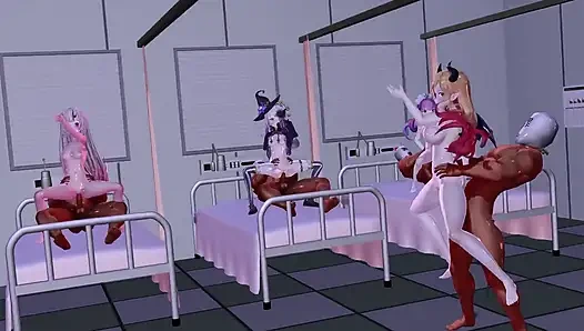 Genç grup seks partisi ile ateşli dans