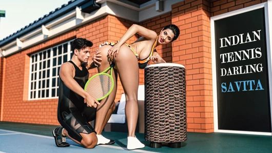 Indian Tennis Darling Savita's Tennis Lessons Turned Into A Hard Fuck Session With Her Student