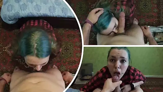 Kır evinde ziyaret ederken karısının arkadaşını büyük yarakla ağzından sikiyor