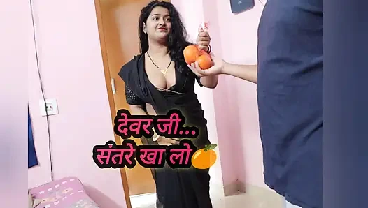 Hintli köylü kadın taze portakallarla odama geldi ve karşılığında amını siktim