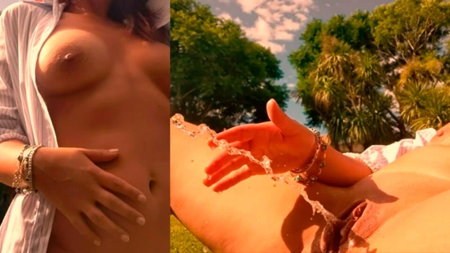 Açık havada mastürbasyon, sıkı götümde parmak, klitoral parmaklama ve harika ve bol fışkırtma!