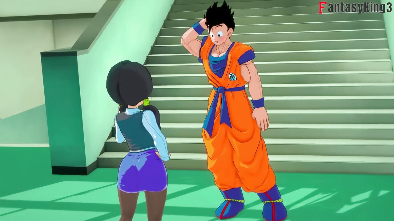 Android 18 üniversitede Gohan için dans ediyor - Dragon Ball Zex Serisi