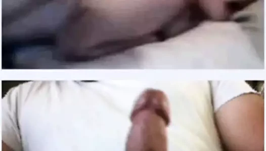 Birkaç üzerinde webcam, sarışın tombul arkadan alır