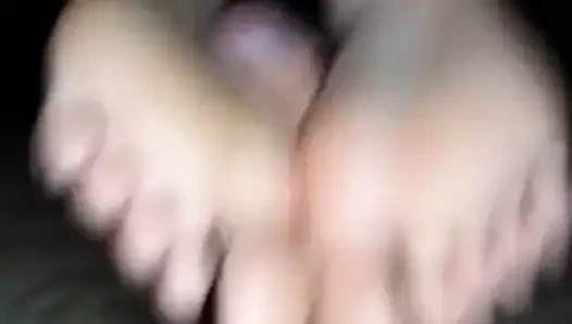 Fransız kız arkadaş footjob solejob