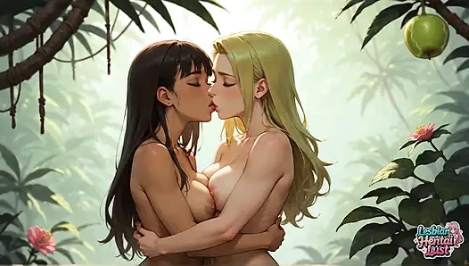 Gole cascata de amor lésbico - tropicais nuas Lezzie sexo!