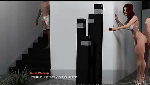 Kızıl saçlı orta yaşlı seksi kadın kocasının önünde herkesin içinde sikişiyor(evden uzakta PART_6)