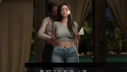 Üç lezbiyen kız göğüslerine ve götüne dokunarak eğleniyor