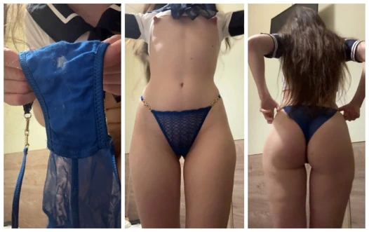 Russian juicy hairy pussy in dirty panties close-up!