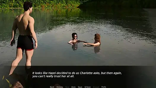 Медсестра снова к удовольствию: две курящие горячие девушки в бикини у озера, эпизод 16