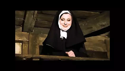 Double Penetration and Cumshot in Mouth for Sinful Busty Redhead MILF Nun with Hairy Pussy