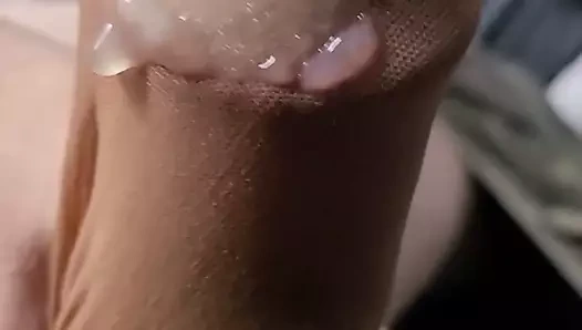 Cum içinde naylon çorap