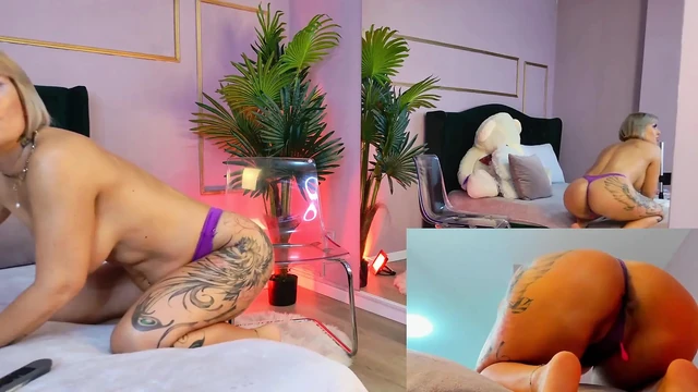 Sert orta yaşlı seksi kadın götünü ve amını sikiyor