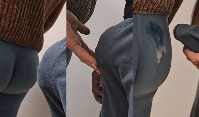 Stranger With Huge Erection Ejaculate In Subway Train On Random Girl's Tights