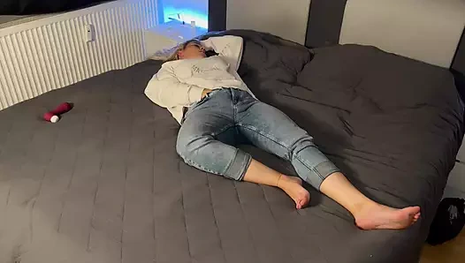 Masturbation in the head cinema multiple orgasms satisfyer fingering wet on bed clitoris rubbing solo voice Time for me